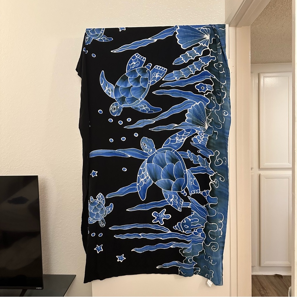 Suen Originals Vintage Sarong Wrap Turtle Hawaiian